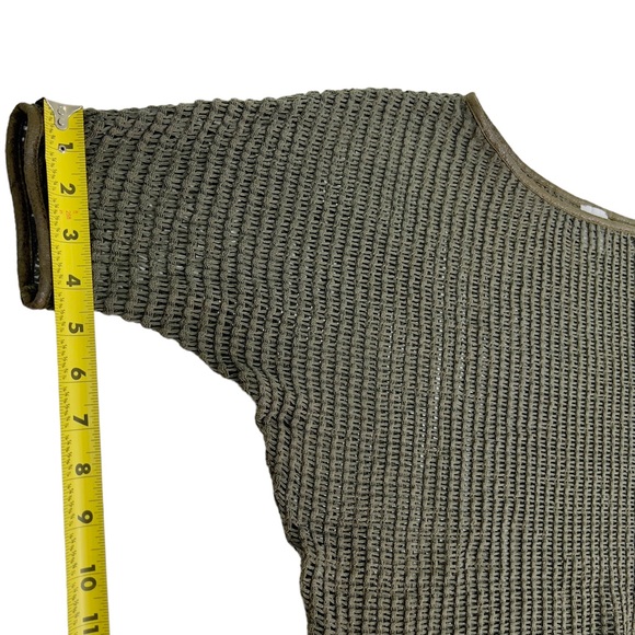 SW3 Bespoke Short Sleeve Oversize Fishnet Tunic Top Cover Up Dark Green size S - Picture 14 of 15